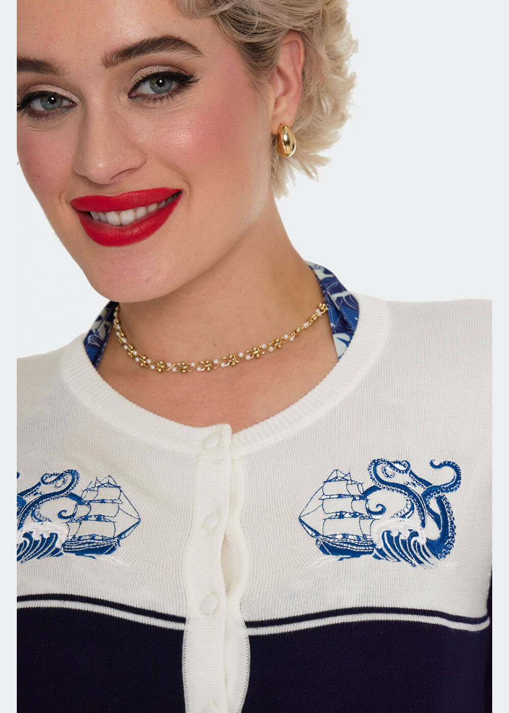 Gilet Années 40 Voodoo Vixen Pirate Ship Kraken Marine – Image 3