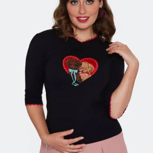 Voodoo Vixen Puppy Love T-shirt Noire