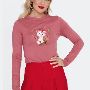 Voodoo Vixen Kitty Lettre d'Amour T-shirt Rose