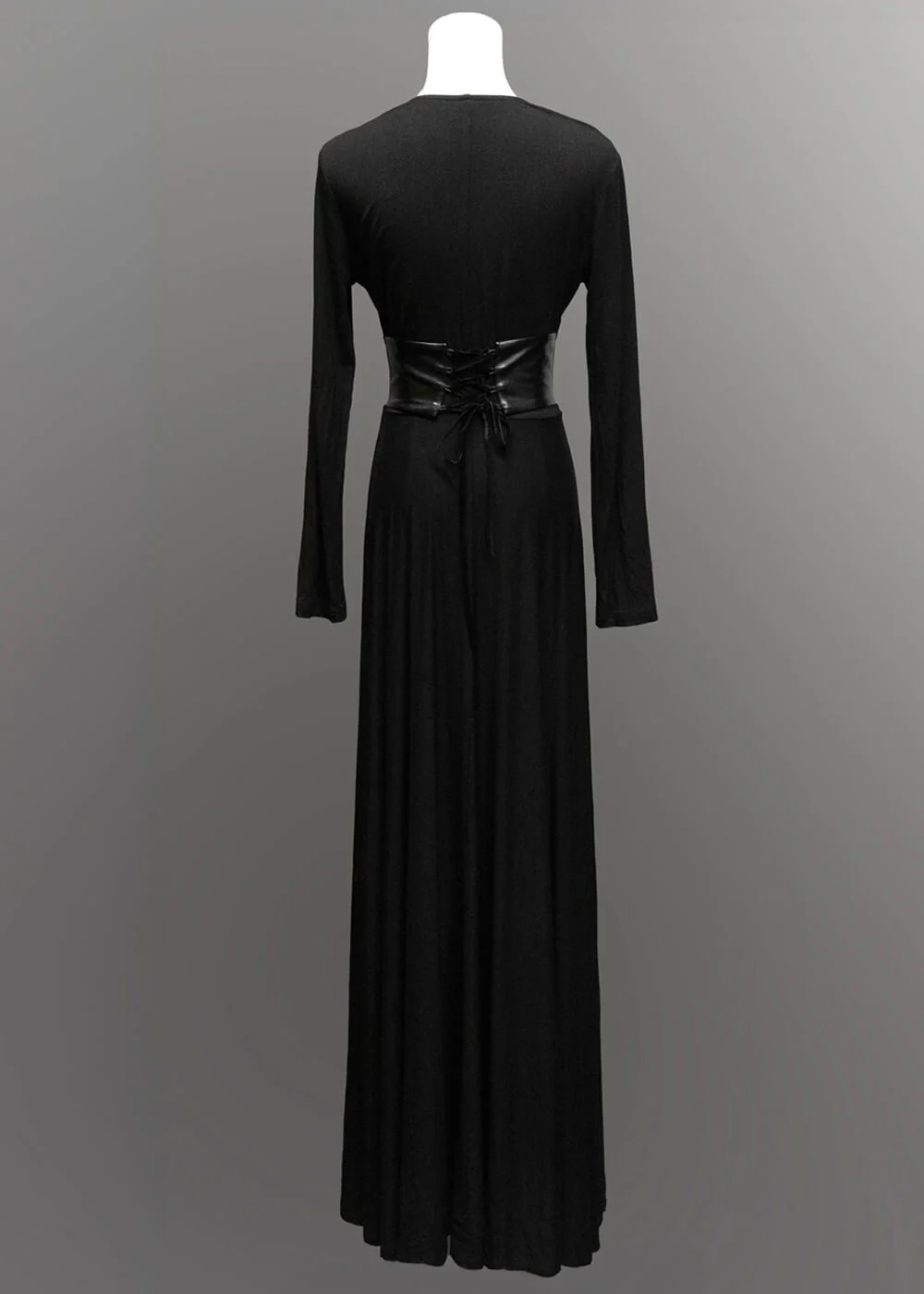 Witchwood Blair Robe Maxi Corset Cuir Végétalien Noir – Image 5