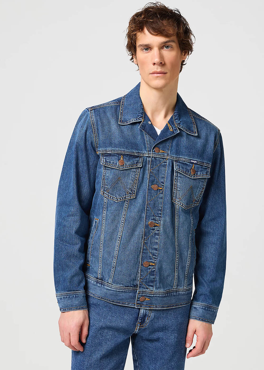 Wrangler Veste denim classique homme — Mid Stone Blue – Image 2