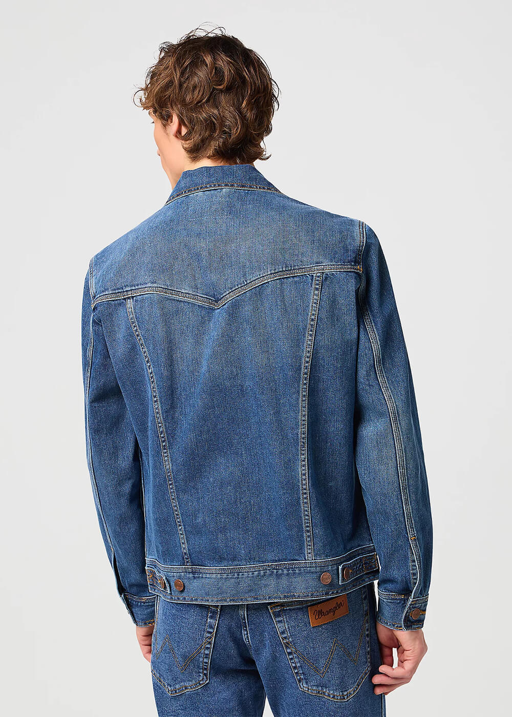 Wrangler Veste denim classique homme — Mid Stone Blue – Image 4