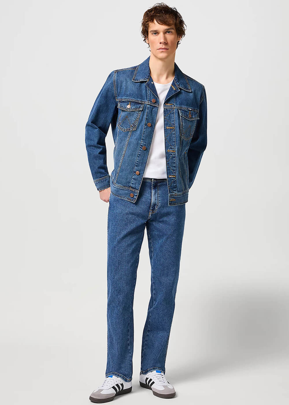 Wrangler Veste denim classique homme — Mid Stone Blue – Image 6